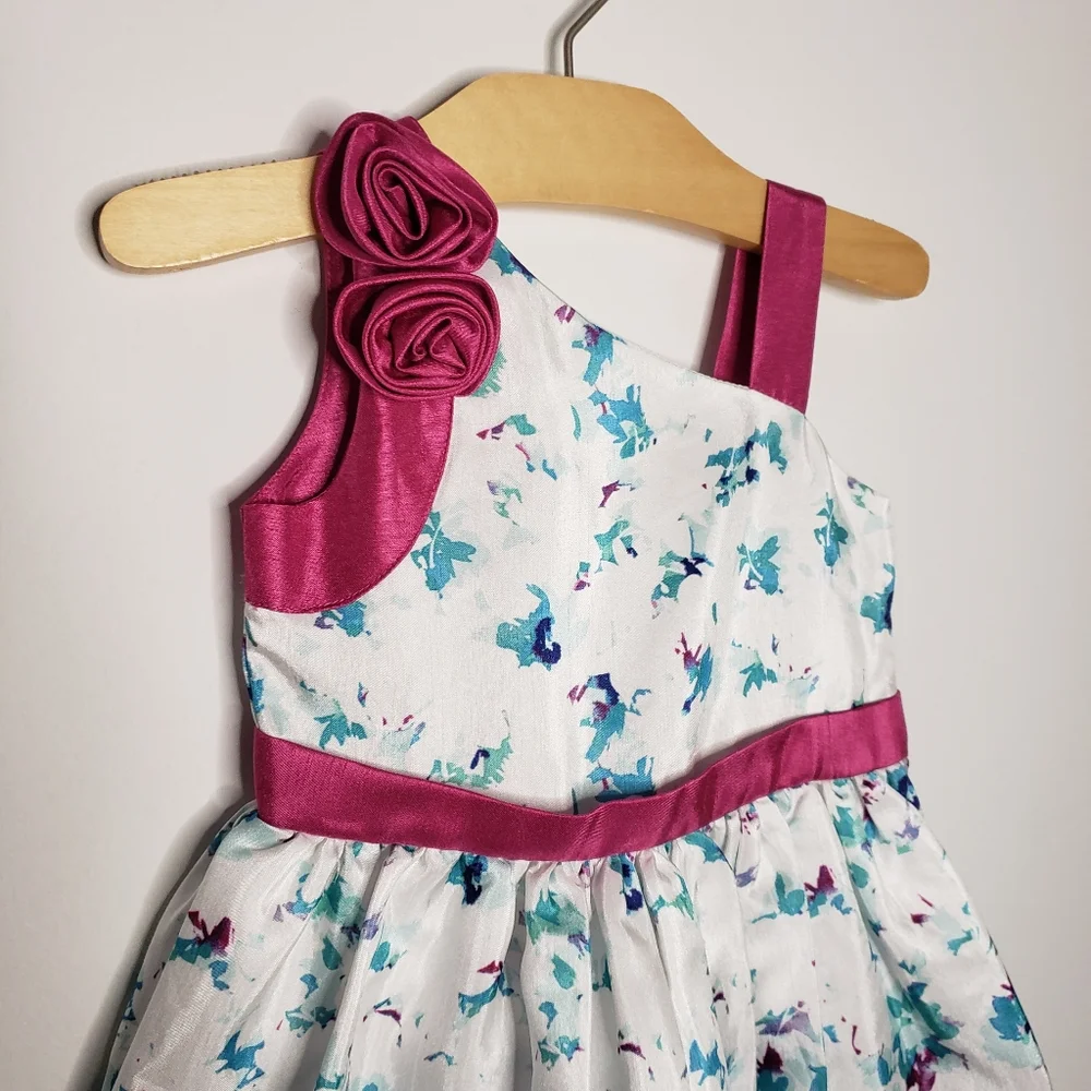 Dressed Up by Gymboree 2T Toddler Girl Floral Rosette Party Formal Dress